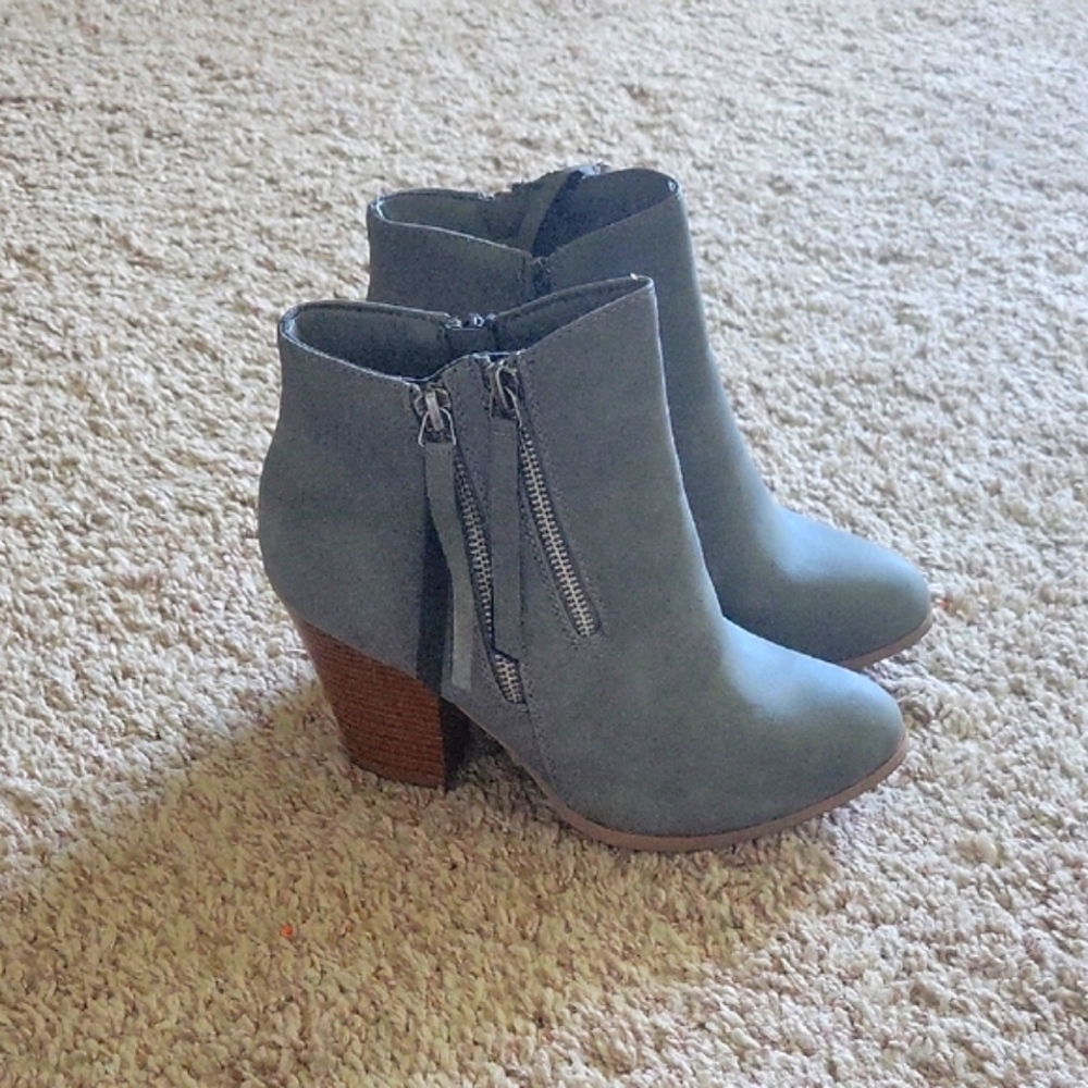 Journee Collection Blue Ankle Boots - Picture 3 of 5